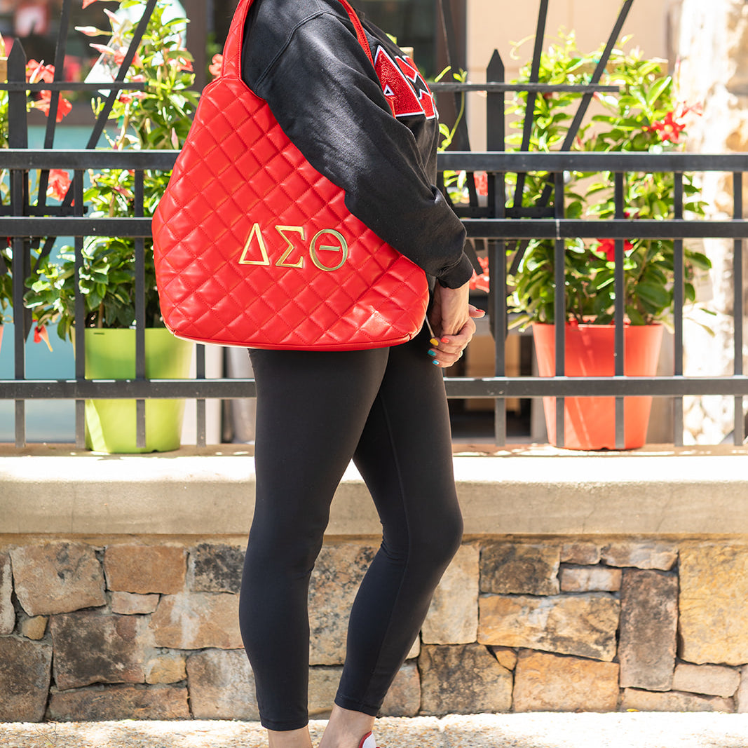 DELTA SIGMA THETA RAE QUILTED TOTE BAG
