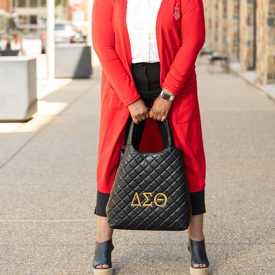 DELTA SIGMA THETA RAE QUILTED TOTE BAG