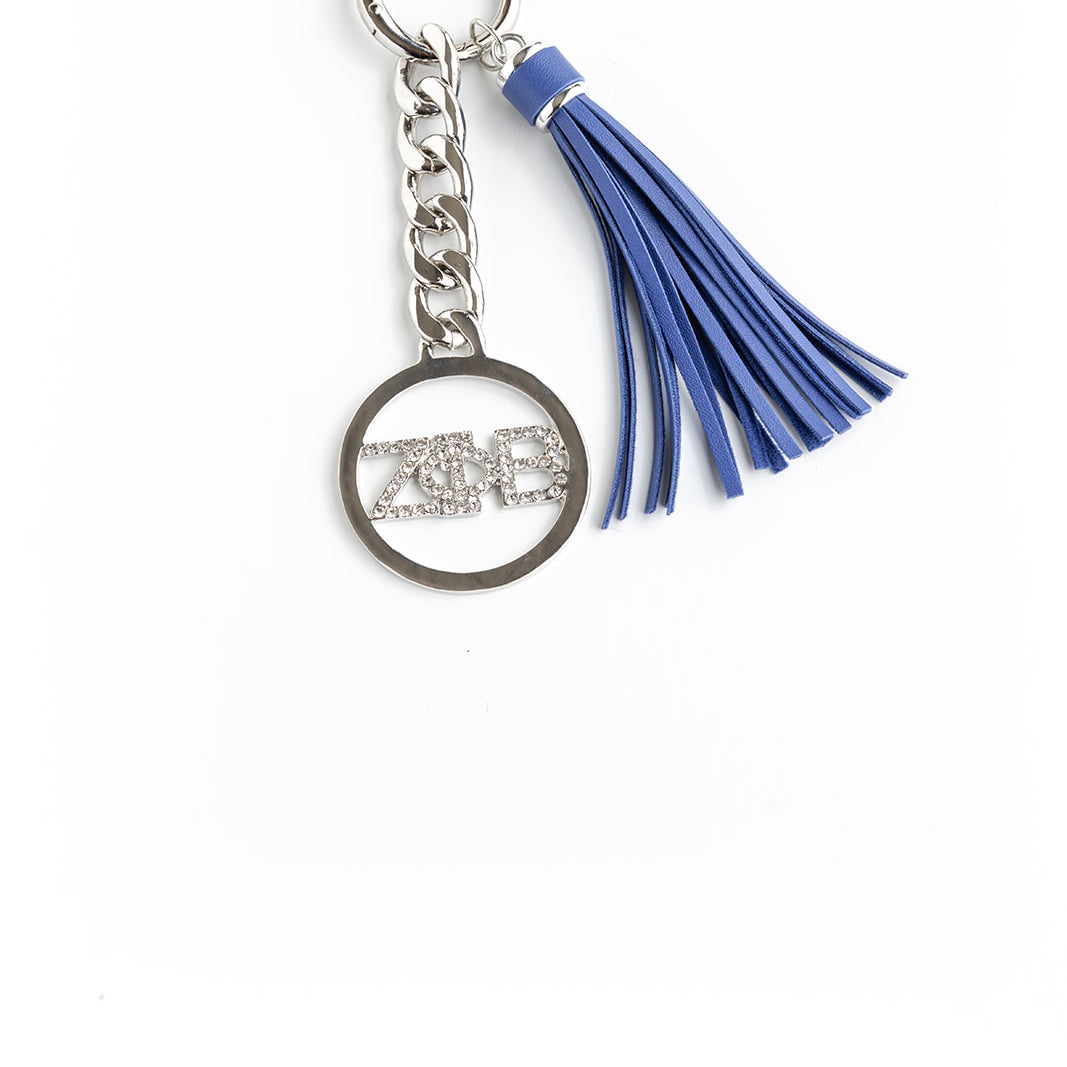 ZETA PHI BETA KEYCHAIN W/TASSEL