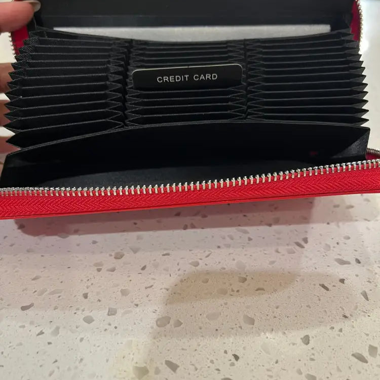 Delta Sigma Theta Leather Wallet (Holds Up To 36 Cards) Purses And Tote Bags