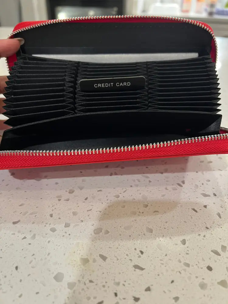 Delta Sigma Theta Leather Wallet (Holds Up To 36 Cards) Purses And Tote Bags