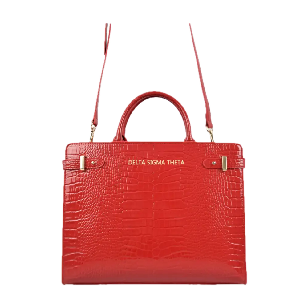 Delta Sigma Theta Vegan Croc Leather Purse Purses And Tote Bags