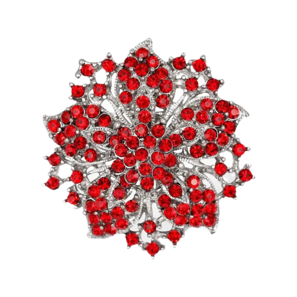 Rhinestone Brooch Red Brooches And Pins